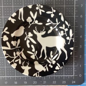 Martha Stewart  Woodland Park Deer Black & White Appetizer Plates set of 4